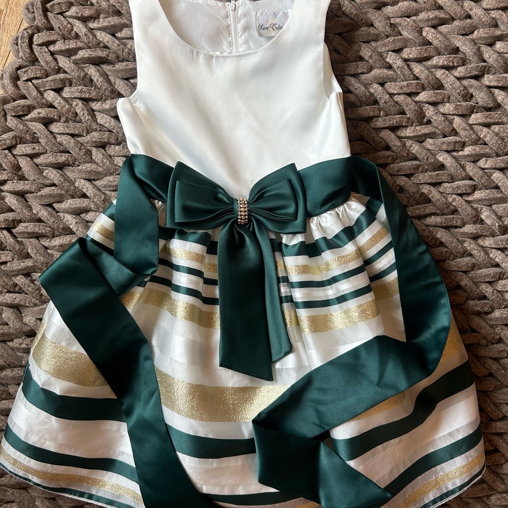 Rare Editions White Pleated Tiered Dress for Wedding Guest or Christmas